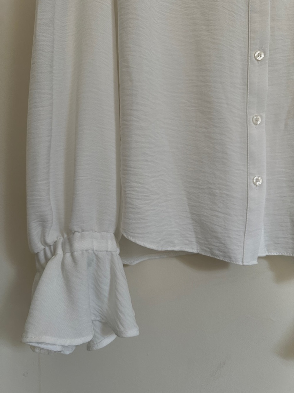 ASOS White Ruffle Sleeve Button Down - Picture 4 of 9